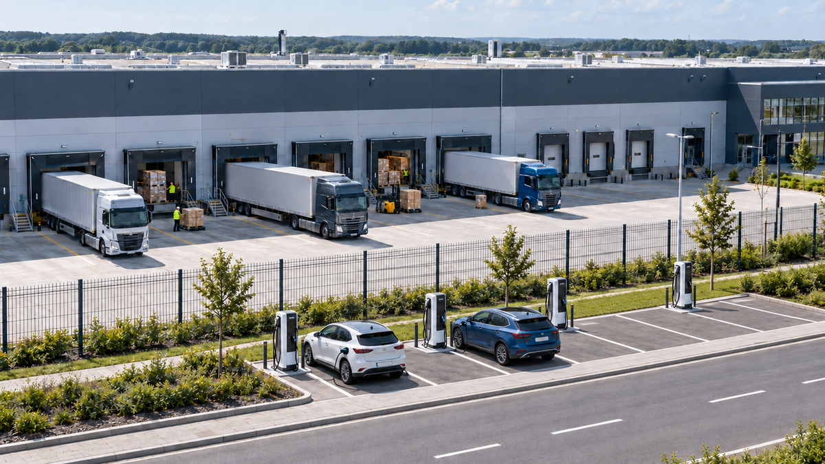 fleet of connected trucks and fleet of EV chargers connected to the cloud